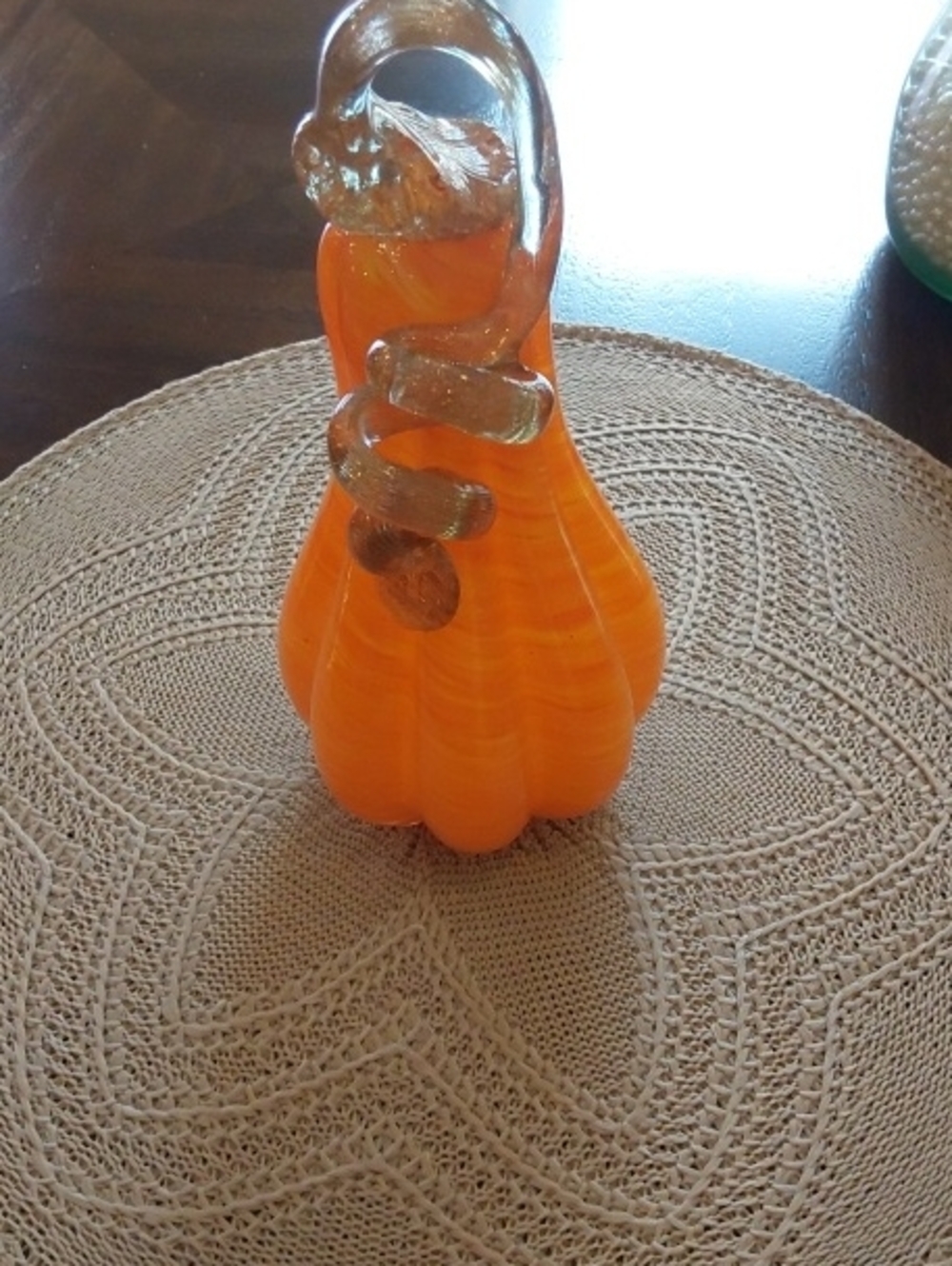 Orange Glass Gourd Accents Decor